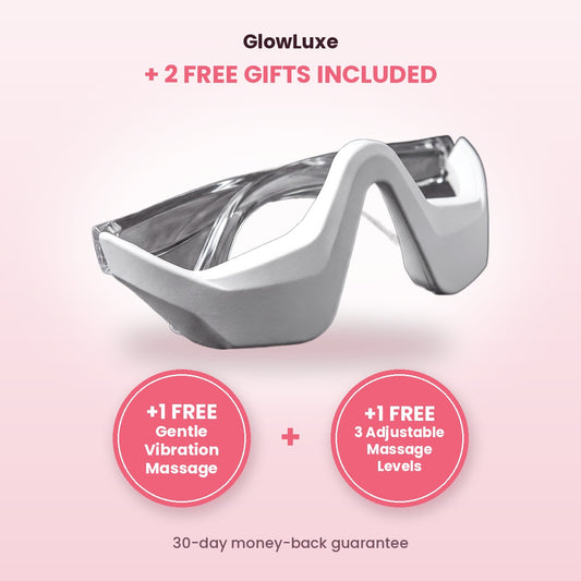 GlowLuxe® 2 en 1: Luz Roja + EMS para Borrar las Bolsas de los Ojos